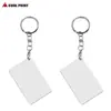 Venta Caliente Transfronteriza Lámina de Aluminio Transferencia de Calor Llavero Metálico de Aluminio en Blanco Llavero de Aluminio para Sublimación Doble Cara DIY