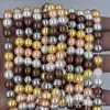 Perlas Redondas Shijia de Color Mixto de Alta Calidad, Cuentas Sueltas para Pulsera, Collar, Accesorios de Joyería, Cuentas Semi-Terminadas al por Mayor