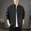 Otoño Invierno Hombres Estilo Retro Hong Kong Versátil Camisa de Manga Larga Hombres Marca de Tendencia ins Casual Ropa de Trabajo Holgada Cómoda Camisa