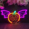 Luces de neón de Halloween con diseño de calavera, calabaza y murciélago LED personalizadas de comercio exterior para decoración de fiestas navideñas