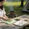 Tábua de corte e conjunto de facas para comida de bebê, faca de cozinha e tábua de corte 2 em 1, conjunto de utensílios de cozinha com faca e tábua de corte para churrasco ao ar livre e acampamento