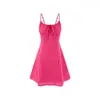 L25045-25 primavera nuevo retro francés pecho cordón correa cuadros cintura elegante casual vestido