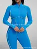 Macacão Sexy Slim Transfronteiriço Europeu e Americano Moda de Alta Qualidade Manga Longa Zíper Listras Contrastantes Macacão Feminino