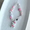Funda Universal para Teléfono Móvil Ins Girly Heart Linda Dibujo Animado Rosa Kt con Cuentas Cadena para Colgar DIY Cadena para Colgar Colgante Cámara CCD