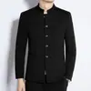 Nuevo Traje Nacional de Estilo Chino Zhongshan con Botones de Avión de Bambú, Blazer de Cuello Mao, Traje de Gama Alta para Hombre, Traje Tang, Traje de Moda