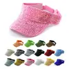 Gorra de Béisbol Abierta de Marca de Moda Transfronteriza, Sombrero Casual con Pedrería, Sombrero Topless, Sombrero de Pedrería Acrílica, Sombrero para el Sol para Exteriores