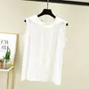 Colete com capuz de modal plus size, blusa de moletom com capuz feminina estilo coreano para o verão, peça externa fina sem mangas de modelagem solta