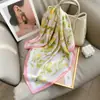 Novo estilo pequeno cachecol quadrado estilo coreano simples onda dot cachecol moda feminina imitação de seda cachecol 70cm aeromoça profissional cachecol pequeno