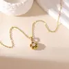 Colar Corrente de Clavícula Titânio Aço Pingente Flor, Simples e Versátil, Pequeno e Delicado, Estilo para o Trabalho, Corrente de Pescoço Fresca e Minimalista, Corrente para Suéter