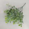 Simulação de planta verde com 7 garfos de eucalipto, flor de simulação, decoração para sala de estar, flor falsa, folha de dinheiro, decoração de casamento