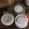 Molde de Silicona para Taza de Cemento de Resina de Cristal DIY Tira Rayada Yeso Portavelas Adorno Espejo Molde de Silicona