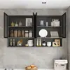 Gabinetes de Pared de Cocina de Aleación de Aluminio Personalizados, Gabinetes de Almacenamiento Montados en Pared, Gabinetes Colgantes de Pared para Balcón, Baño y Tocador