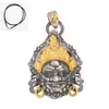 Plata de Ley S925 Estilo Nuevo Personalizado Retro Tendencia China Estilo Étnico Doble Cara Tallado Tridimensional Amarillo Dios de la Riqueza Colgante Collar para Hombres