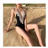 Traje de baño de una pieza para mujer, bikini sexy, elegante y sencillo que cubre el vientre, ideal para vacaciones en aguas termales, 2019