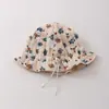 Touca de princesa super fofa de um mês com ajuste de cordão, touca de botão para bebê, fina para primavera e outono, touca de flor, proteção respirável para fontanela