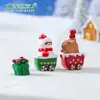 Micro-Paisaje Creativo Tren de Navidad, Muñeco de Nieve, Lindos Animalitos, Escena de Nieve Accesorios de Decoración DIY, Adornos Pequeños