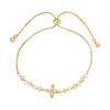 Novo Estilo Luxo Leve Zircônia Micro-cravada Super Brilhante Flor de Quatro Pétalas Bracelete Puxa-puxa Feminino Estilo Coreano Fashion Combina com Tudo Bracelete Estiloso