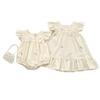 Verano Nuevo Traje de Trepar Floral Bordado para Bebé Niña Traje de Manga Volante Vestido de Niña Vestido de Hermana Infantil