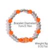 Set de Pulseras Transfronterizas Más Vendido en Amazon Cuentas de Arroz Calabaza Naranja Calavera Colgante Pulsera de Cuentas de Halloween