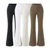 Calça Larga de Modelo Coreano~Nova Coleção de Primavera Preta com Almofadas nos Quadris Calça Casual Temperamento para o Trabalho Versátil Conjunto Calça Micro Flare
