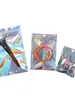 Bolsas de Embalaje Autocierre Holográficas Láser Arcoíris para Tarjetas de 3 pulgadas Postales Insignias Pulseras Collares Fundas de Teléfono Bolsas de Sellado
