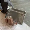 Carteira Pequena com Zíper Couro Bovino Camada Superior Feminina Mini Bolsa Pequena Bolsa para Chaves Rachada Bolsa para Cartões Porta-Moedas de Couro Genuíno para Mulheres
