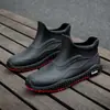 Botas de chuva Amazon transfronteiriças sapatos masculinos impermeáveis antiderrapantes nova moda curtas estilo coreano sapatos de borracha botas de chuva sapatos de trabalho para cozinha