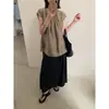 Saia Mmc Dition Tencel para Mulheres, Novo Estilo de Verão, Cintura Alta, Emagrecedora, Elegante, Fluida, Saia Longa de Guarda-chuva em Linha A