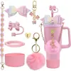 Accesorios de Lazo Colgante Copa Stanley Llavero Adorno de Peluche Taza de Fruta Decoración de Tapa de Popote Mariposa