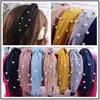 Faixa de cabelo feminina em estilo coreano com nó, multicolorida, Lady, cruz, laço de temperamento com pérola, acessórios mais vendidos, acessórios de cabelo