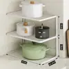Estante de niveles para encimera de cocina Estante de almacenamiento Estante para ollas Organizador Gabinete Almacenamiento de utensilios de cocina Divisor de compartimentos de múltiples capas