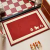 Alfombra Roja Festiva Año del Caballo Sala de Estar Dormitorio Felpudo de Entrada 2026 Nuevo Antideslizante Baño Sin Mantenimiento Felpudo