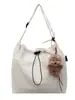 Bolso Cubo Nuevo Estilo Coreano Nicho Literario Estilo Perezoso Moda Cordón Bolso de Hombro para Mujer Bolso Cruzado de Nailon Plegado