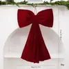 Lazo de Terciopelo Cruzado Tamaño Grande Mediano Pequeño Lazo de Terciopelo Árbol de Navidad Festival Decoración de Chimenea Colgante