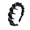 Diadema Ondulada de Organza Brillante con Pedrería y Dientes Grandes Antideslizantes Estilo Francés para Uso Exterior, Accesorio para el Cabello de Moda de Alta Gama