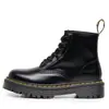 Botas de Motociclista 1460 para Mulheres, 6 Ilhós, Biqueira Aberta, Sola de Espessura Média, Botas Curtas 101 para Casais, Botas Unissex, Couro Genuíno Duro, Bico Redondo, Tamanho Grande