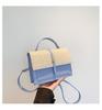 Bolsa Pequena de Palha Colorida Feminina 2024 Nova Moda Design Nicho Mori Bolsa Quadrada Pequena Bolsa de Ombro Transversal Japonesa