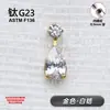 Arete de Titanio F136 Forma de Gota Integrado Rosca Interna de Titanio G23 Arete para Labio con Circonita Joyería para Piercing Cabeza
