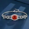 2025 Huabi Joyería Retro Europeo y Americano Diamante de Alto Carbono Corte Flor de Hielo Forma de Huevo Elegante Pulsera Pulsera para Mujeres 10*12