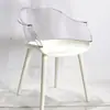 Silla de Comedor Acrílica Escandinava Silla Saipan Silla Fantasma Creativa Taburete con Reposabrazos Silla Popular con Respaldo Silla de Plástico Transparente