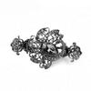 Pistola Vintage Caranguejo Clipe Strass Pavão Preto Pente Simples Moda Feminina Penteado Diário Clipe Superior