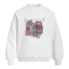 Sudadera con capucha de cuello redondo con estampado de letras y retrato de grafiti para hombre, holgada, casual, para primavera y otoño, estilo callejero americano, personalidad, ropa deportiva