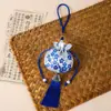 Bolsa de Fragrância Prosperidade Floral Vazia, Pingente Estilo Antigo Hanfu, Sachê Perfumado de Brocado com Decoração de Borla, Bolsa de Fragrância de Artemísia Portátil