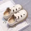 Zapatos de Cuero para Niños Sandalias de Verano Punta Cerrada Caladas Sandalias de Cuero Negras Zapatos Blancos para Niñas Zapatos de Presentación para Niños