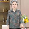 Ropa de primavera para mujeres de mediana edad y ancianas, camisa de manga tres cuartos delgada con solapa, top casual para mamá, ropa para abuela vieja, ropa de verano
