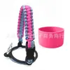 Alça de Corda Paracord para Garrafa de Água em Estoque Transfronteiriça, Manga Portátil para Copo Espacial, Alça de Transporte de Copo com Manga de Base de Silicone para Garrafa de Água Portátil ao Ar Livre