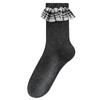 Calcetines de encaje sin costuras al por mayor para mujer, calcetines de algodón estilo coreano para la universidad, de media pantorrilla, con pequeño detalle de cuero estilo ballet
