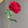 Arranjo floral de botões de rosa vermelhos grandes e artificiais, estilo britânico, para casamentos, Natal e decoração de casa (venda por atacado).
