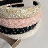 Diadema Celebridad de Internet cabello roto presión lavado de cara horquilla otoño e invierno elegante francés estilo Chanel lentejuela alto parte superior de cráneo diadema de esponja