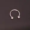 Anillo de Herradura en Forma de C de Acero Inoxidable Transfronterizo Chapado Multicolor Bola Esmerilada Piercing para Labio Joyería en Forma de U Pendientes Anillos para Labios Anillos para Nariz